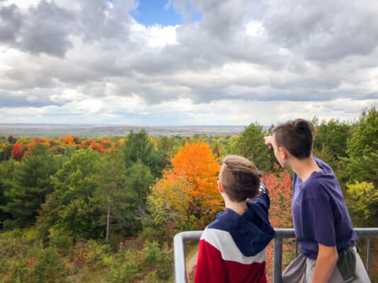 Fall hikes with kids Sager Conservation area Look Out Tower